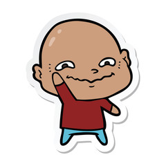 sticker of a cartoon creepy guy