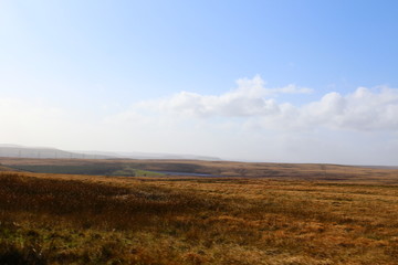 Haze Sky  over the field