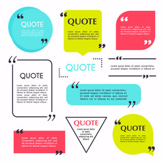 Quote blank template. Design elements, circle business card, paper sheet, information, text  for your design.