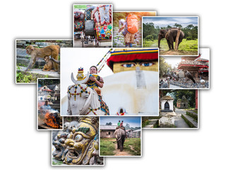 Collage of diffefent views of Nepal