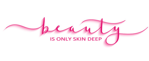 BEAUTY IS ONLY SKIN DEEP brush calligraphy banner