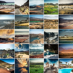 Collage of diffefent views nature of Spain