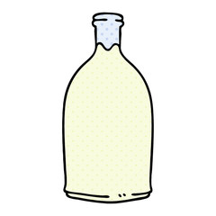 quirky comic book style cartoon milk bottle