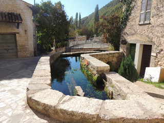 A stream of water in the village of Rasiglia, called 