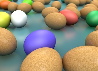 3d rendering Easter holiday composition, greeting concept.