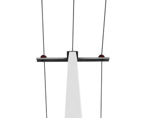 High Angle View of a 3D Rendered Power Pole on a White Background