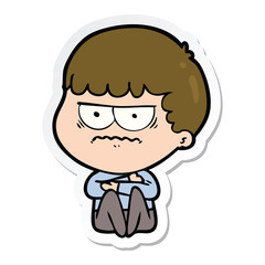 sticker of a cartoon annoyed man
