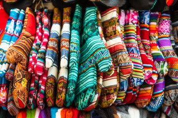 Colorful kitchen gloves with different patterns