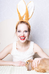 easter model girl bunny