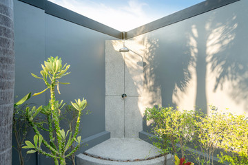 exterior outdoor shower  in the house