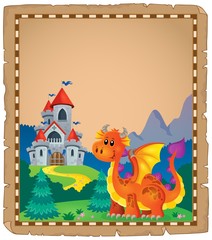 Dragon and castle theme parchment 5