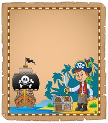 Pirate boy on coast theme parchment 1