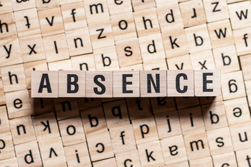 the word of ABSENCE on building blocks concept