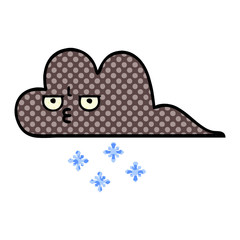 comic book style cartoon storm snow cloud