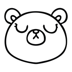 quirky line drawing cartoon bear