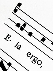 Gregorian chant historical score closeup