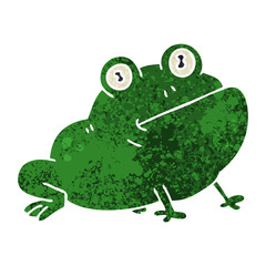 quirky retro illustration style cartoon frog