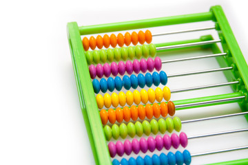Colorful plastic abacus on white background