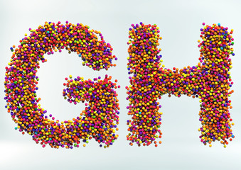 3D Illustration of Candy Dot Alphabet