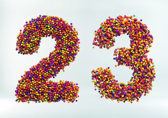 3D Illustration of Candy Dot Alphabet