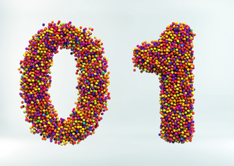 3D Illustration of Candy Dot Alphabet