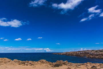 Beautiful sea shore in Cyprus. A view of a sea shore in Kavo Greko nenar Aiya Napa, Cyprus