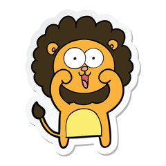 sticker of a happy cartoon lion