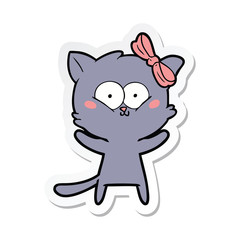 sticker of a cartoon cat