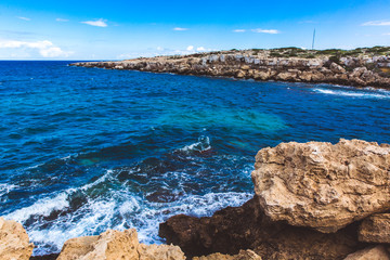 Beautiful sea shore in Cyprus. A view of a sea shore in Kavo Greko nenar Aiya Napa, Cyprus