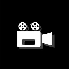 Cinema camera icon flat