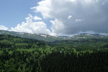 Fototapeta na wymiar Scenic view of Ardanuc Highlands, Artvin Turkey