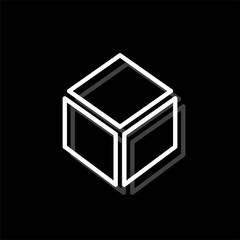 Cube icon flat