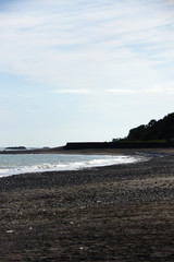 光りを反射してキラキラしている海岸