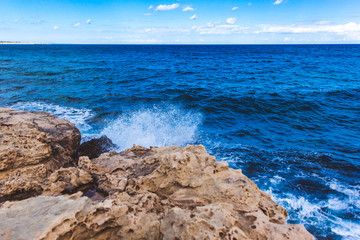 Beautiful sea shore in Cyprus. A view of a sea shore in Kavo Greko nenar Aiya Napa, Cyprus