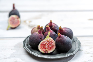 Fresh ripe organic figs fruits ready to eat