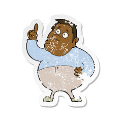 retro distressed sticker of a cartoon man asking question