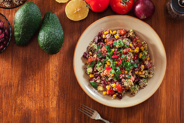Mexican salad with quinoa and vegetables
