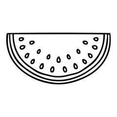 quirky line drawing cartoon watermelon