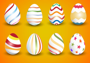 Vector illustration of Easter eggs collection on a white background