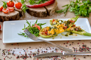 fresh salad with tomatoes and cheese