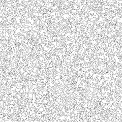 Abstract seamless grayscale texture. Black closed random curved contours embossed with shadows.