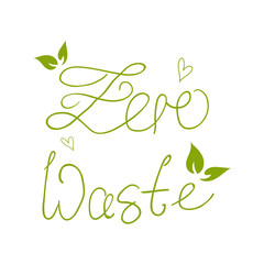 Zero Waste Concept. Hand drawn elements. Vector illustration.