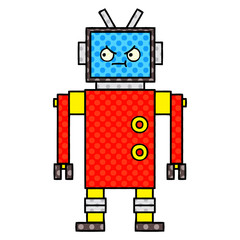 comic book style cartoon robot