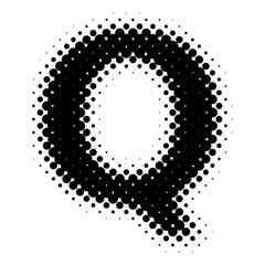 Halftone Letter "Q" Vector Logo in Pop Art Style