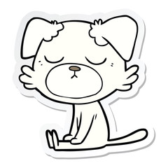 sticker of a cute cartoon dog