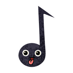 retro illustration style cartoon musical note