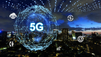 先進テクノロジー　5G AI 人工知能　グラフィック　素材　背景　fintec　ブロックチェーン