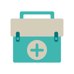 Medical first aid suitcase isolated