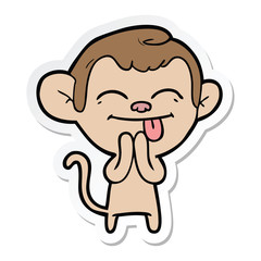 sticker of a funny cartoon monkey
