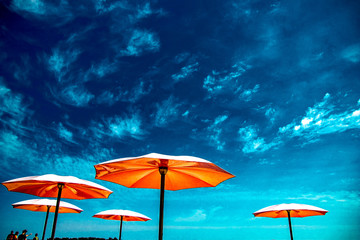 beach umbrella and sky